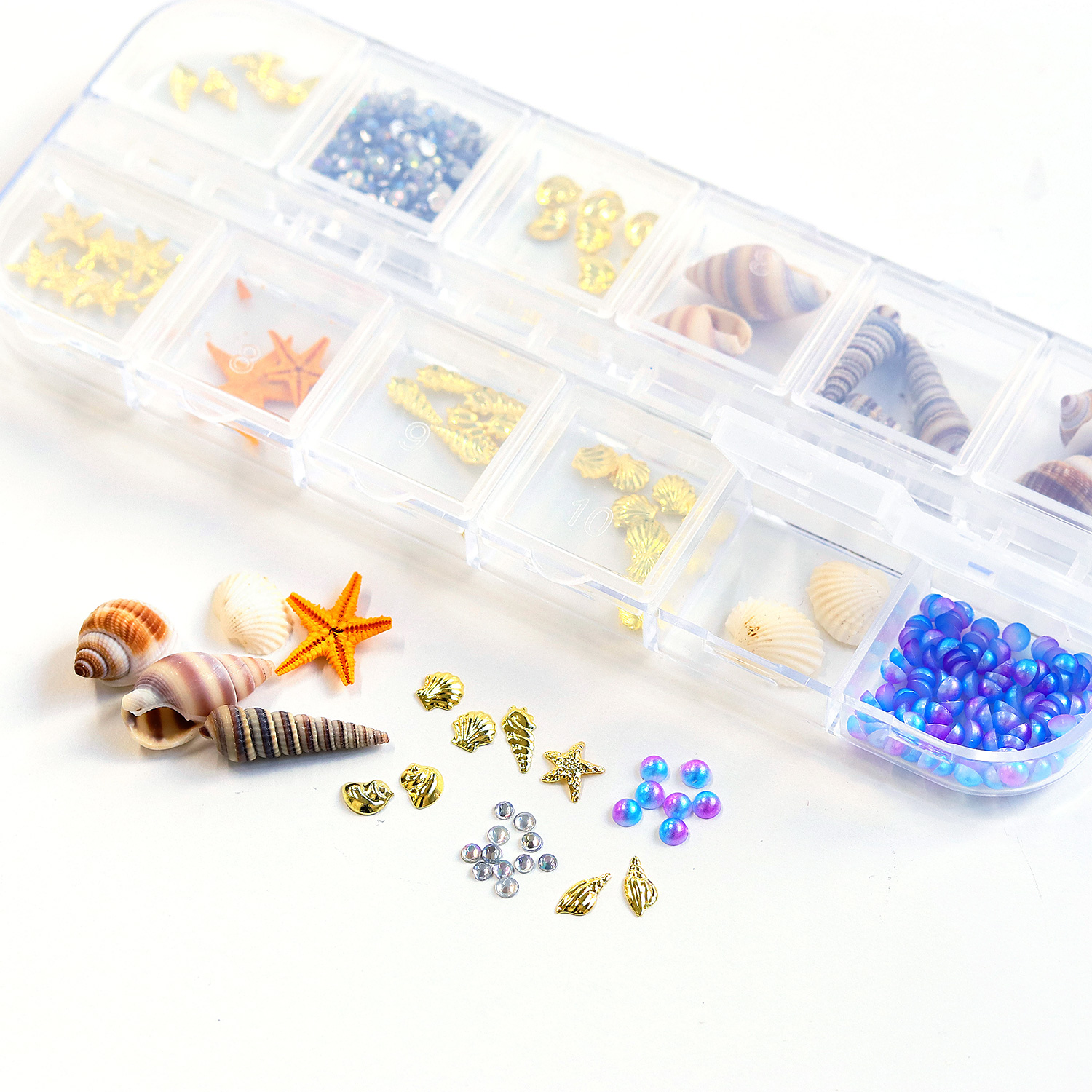 KE-SEA レジン封入 海パーツMIXセット size:約2～5mm (ケース