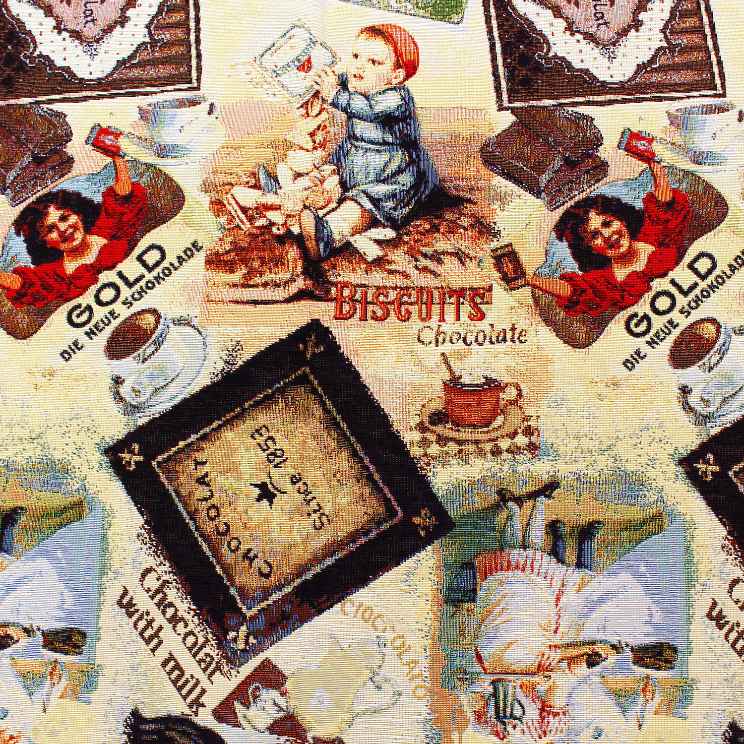【0613再入荷】GB-CACAO チョコレート オランダ輸入 ゴブラン生地 オランダ輸入 140cm巾 1m単位 (m)