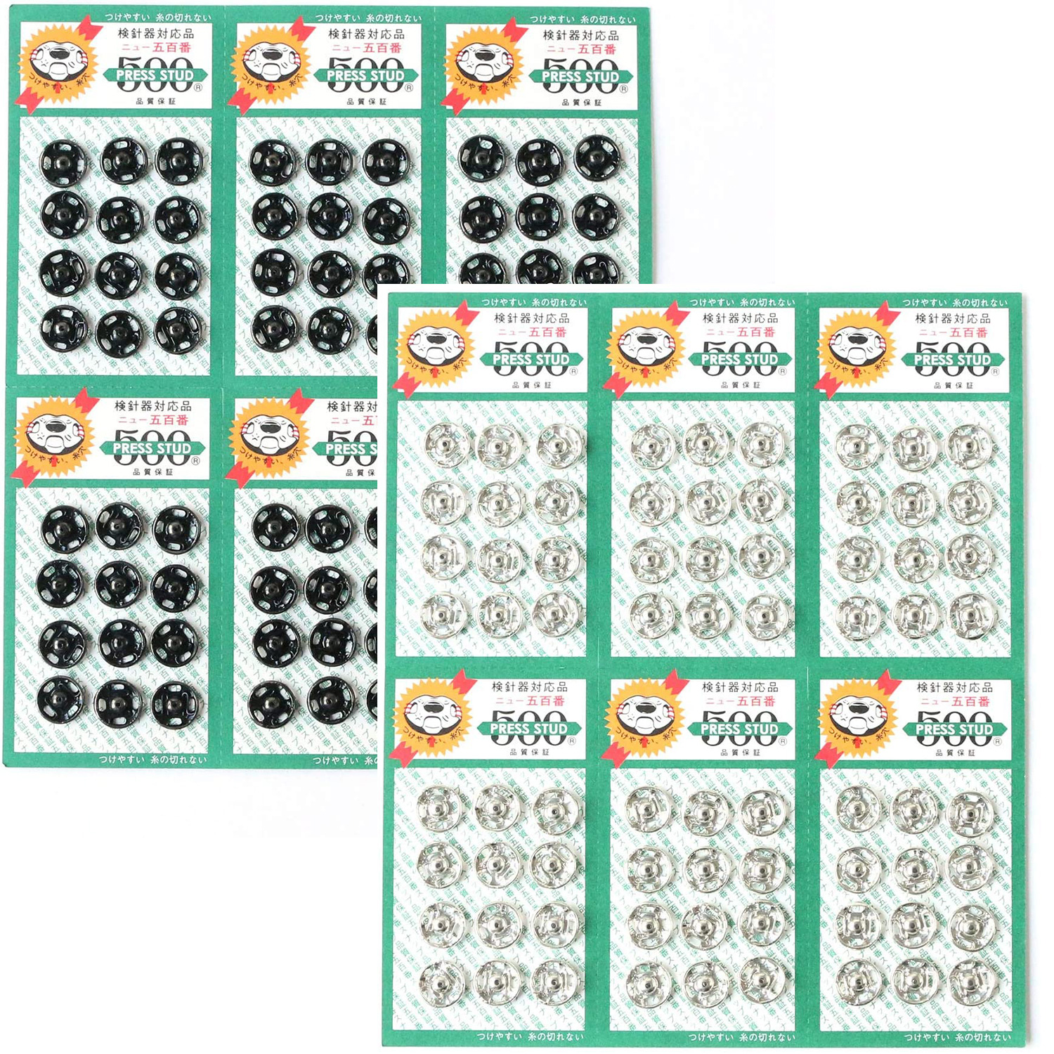 F500-1 500番スナップ 10mm 72個付 (枚)