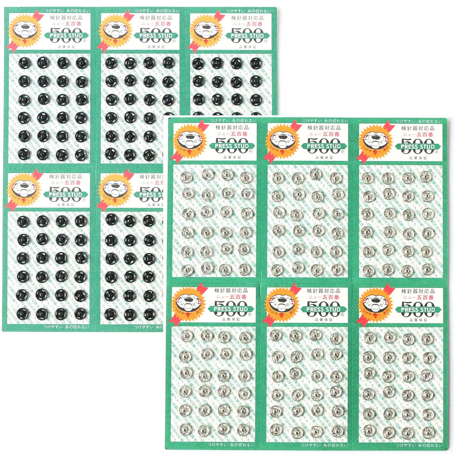 F500-000 500番スナップ 6mm 144個付 (枚)