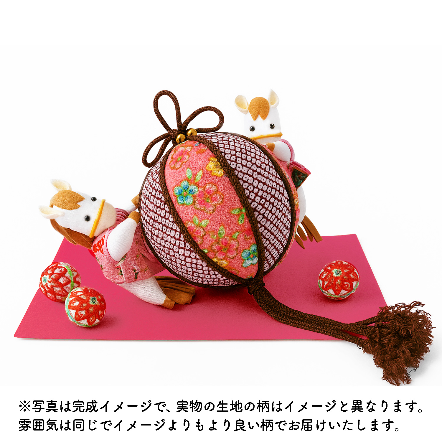 TOG3559 Horse Chirimen Zodiac Kit Lucky Bell and Fortune Horse (Pouch)