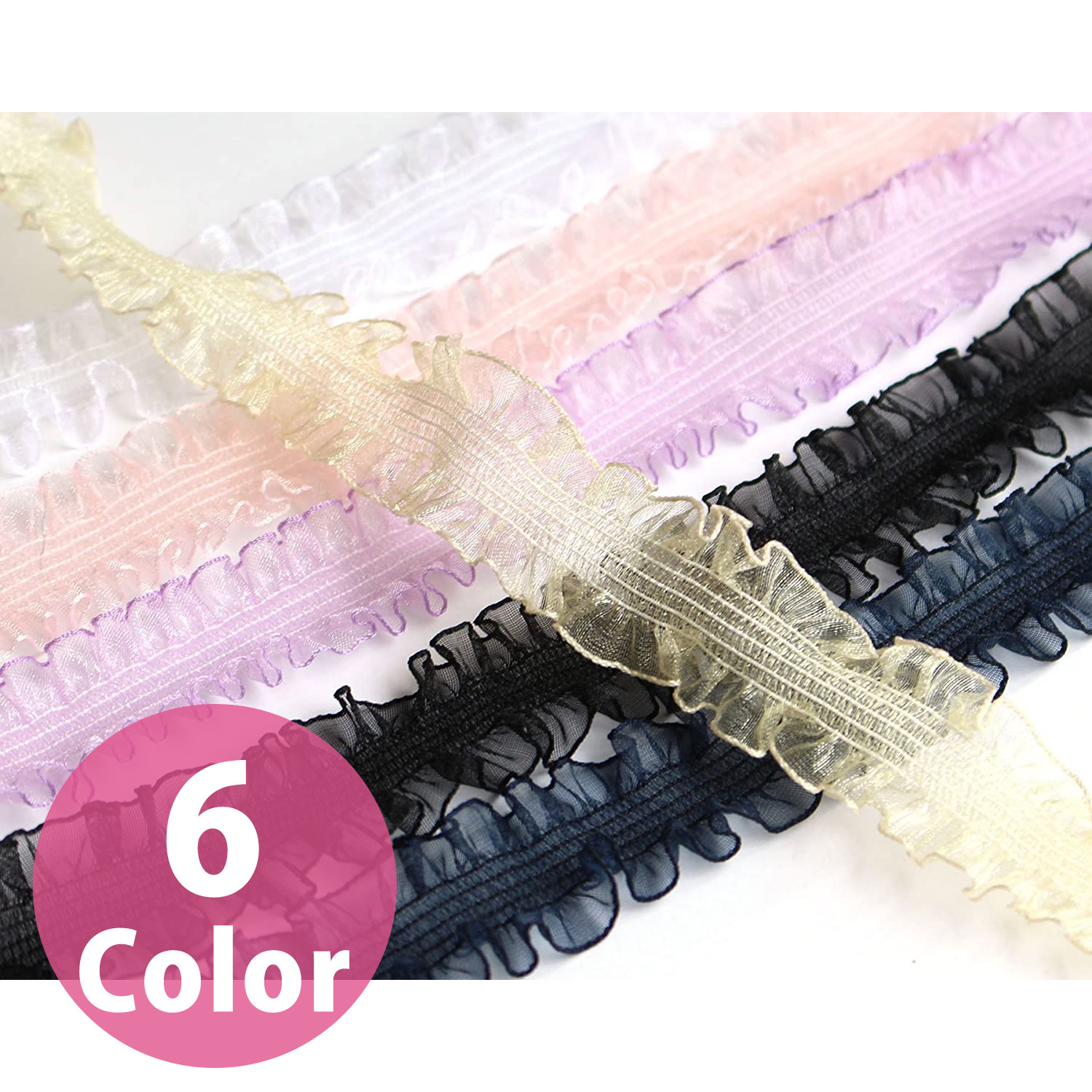 KR9750-24 Stretch　Organdy Ribbon　Width 24mm×Length 5m (roll)