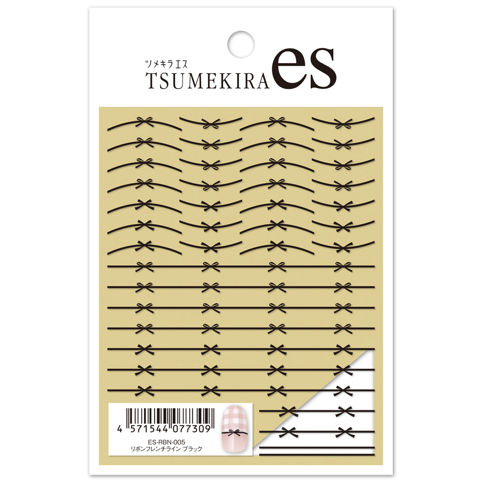 [On order/not returnable]ES-RBN-005 [es] Ribbon French Line Black Nail Sticker Released in July  2025 (Piece)