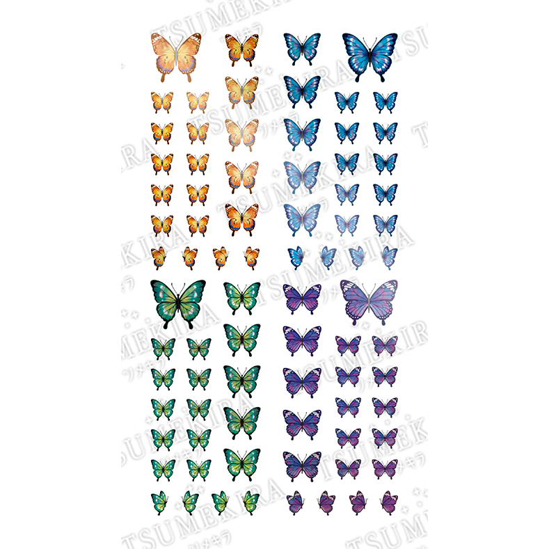 【お取り寄せ・返品不可】NO-ELN-101 TSUMEKIRA ツメキラ ネイルシール 【noble】 Elina プロデュース1 Metallic butterfly (ジェル専用) (枚)