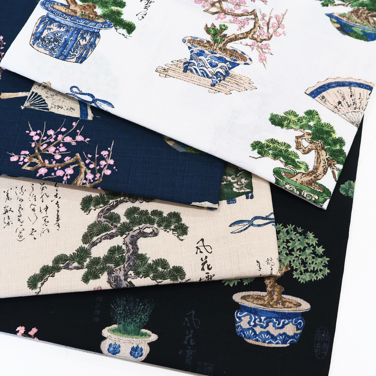 H1027-110-1 Japanese pattern dobby fabric "Bonsai" 1m unit (m)