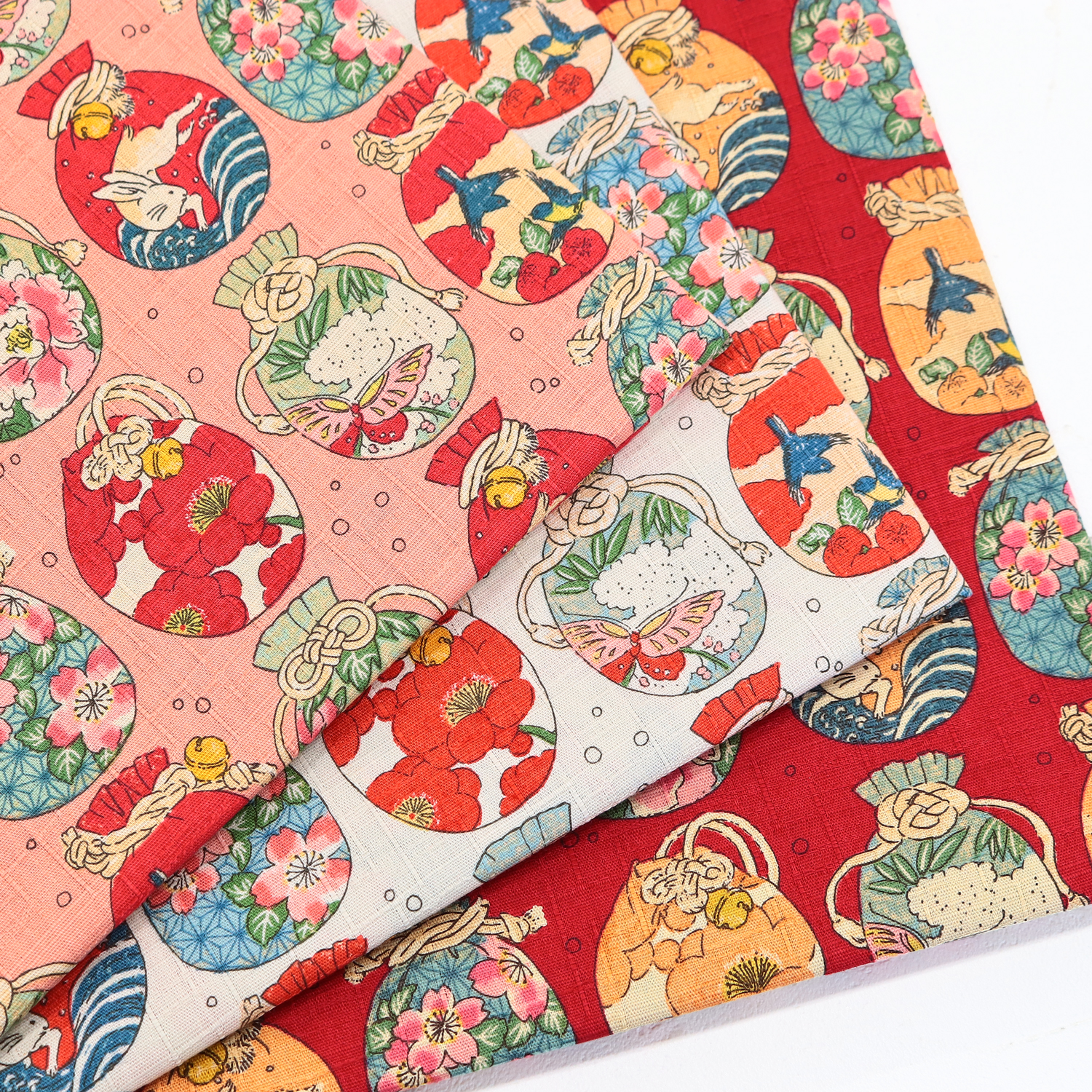 H1026-1130-2 Japanese pattern dobby fabric "Purse" 1m unit (m)