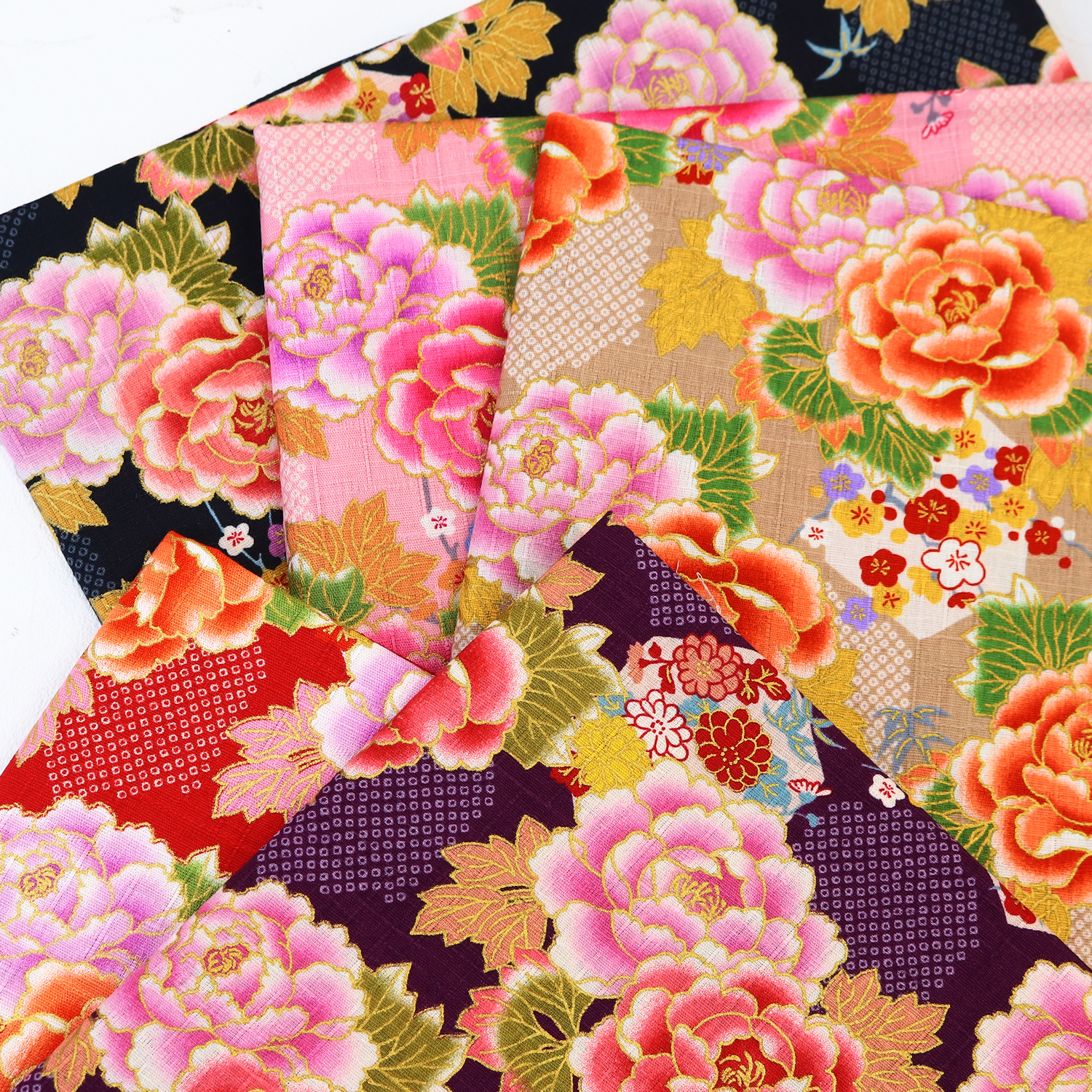 H1026-1110-3 Japanese pattern dobby fabric "peony" 1m unit (m)