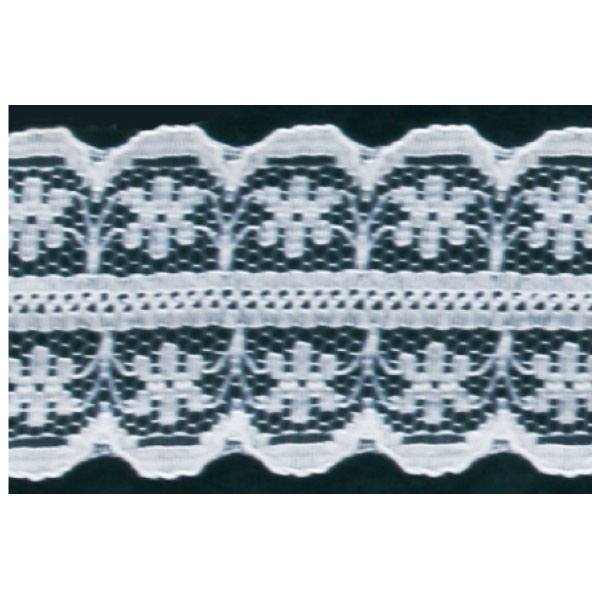 Raschel Lace  White 50m (Roll)