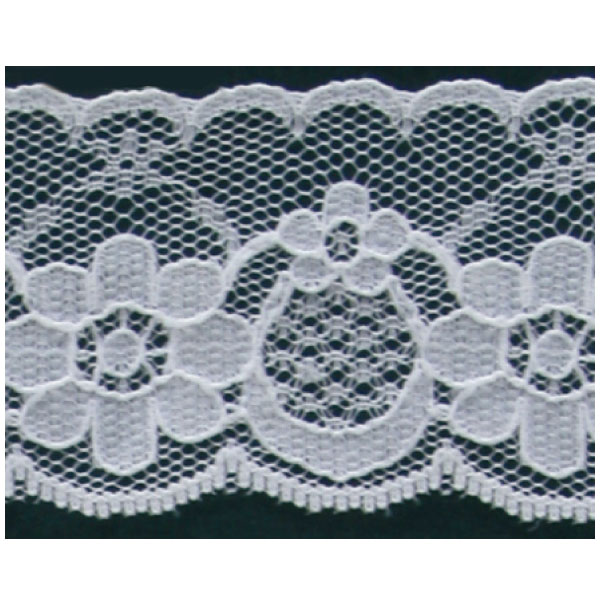 Raschel Lace  White 30m (Roll)