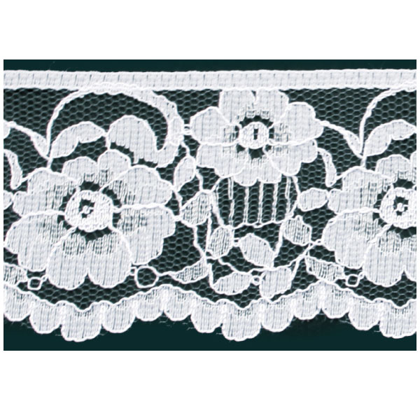 Raschel Lace  White 30m (Roll)