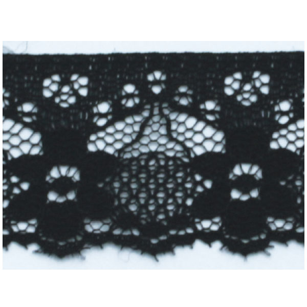 Raschel Lace  Black 50m (Roll)