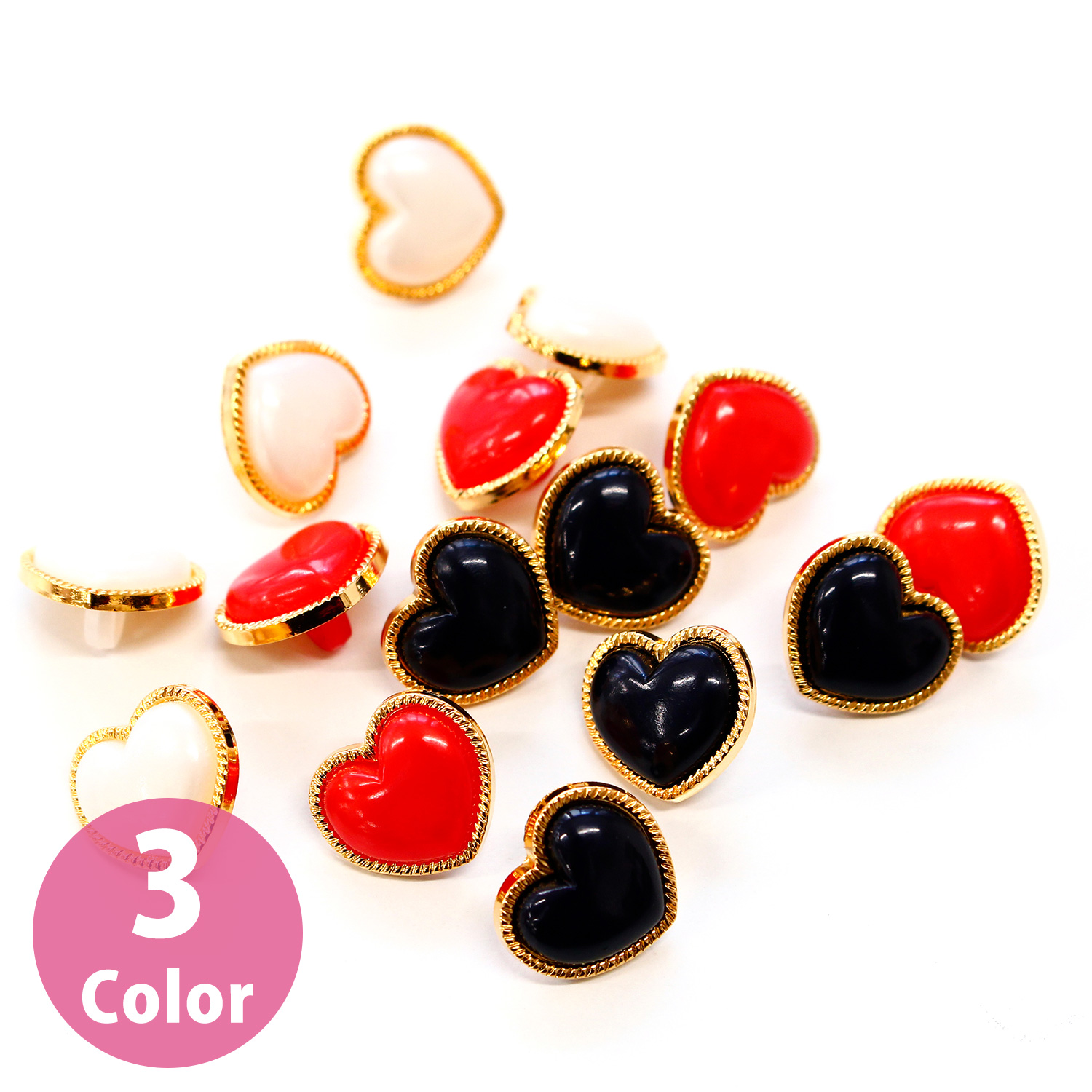 2511-11 Heart-shaped button 11.5mm 5 pieces (bag)