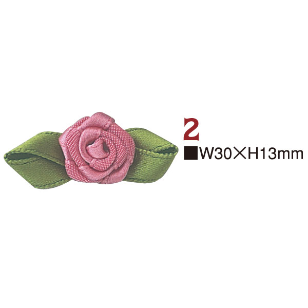 [Order upon demand, not returnable]    Rose & Leaves   W 30 mm x H 13 mm  4 pcs