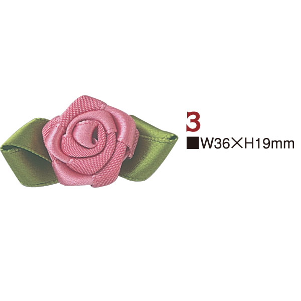 [Order upon demand, not returnable]    Rose & Leaves   W 36 mm x H 19 mm  4 pcs