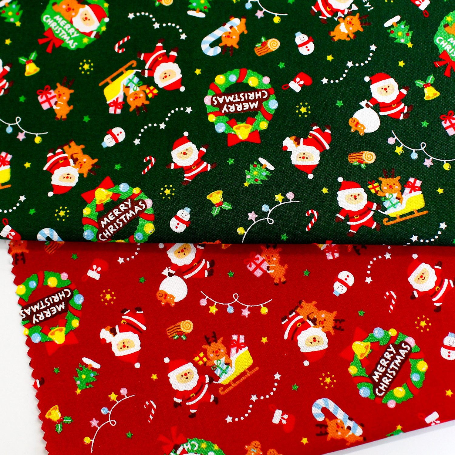 AP55102H-1 Christmas wreath printed fabric 1m/unit (m)
