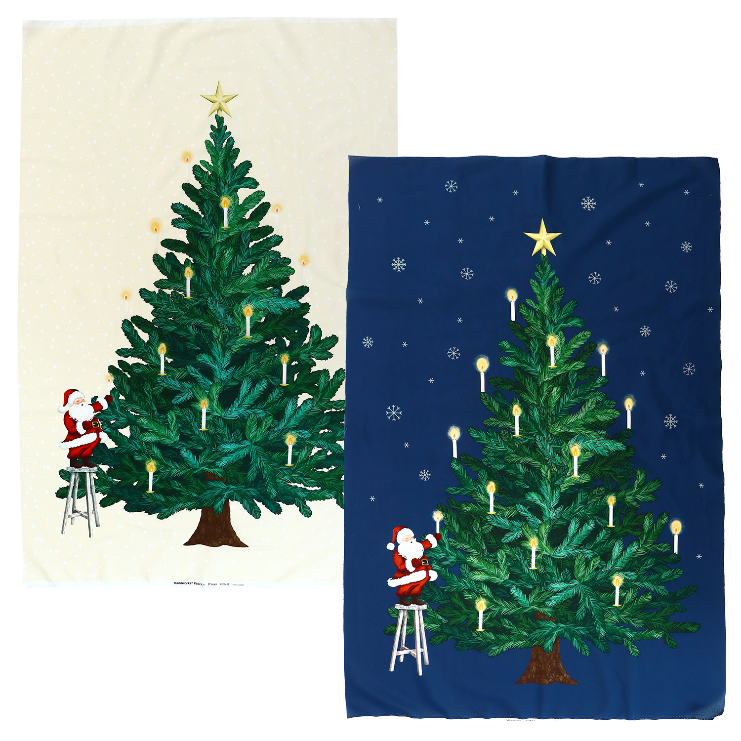 XC10695 Christmas Santa and tree print fabric, panel approx. 72cm (sheet)