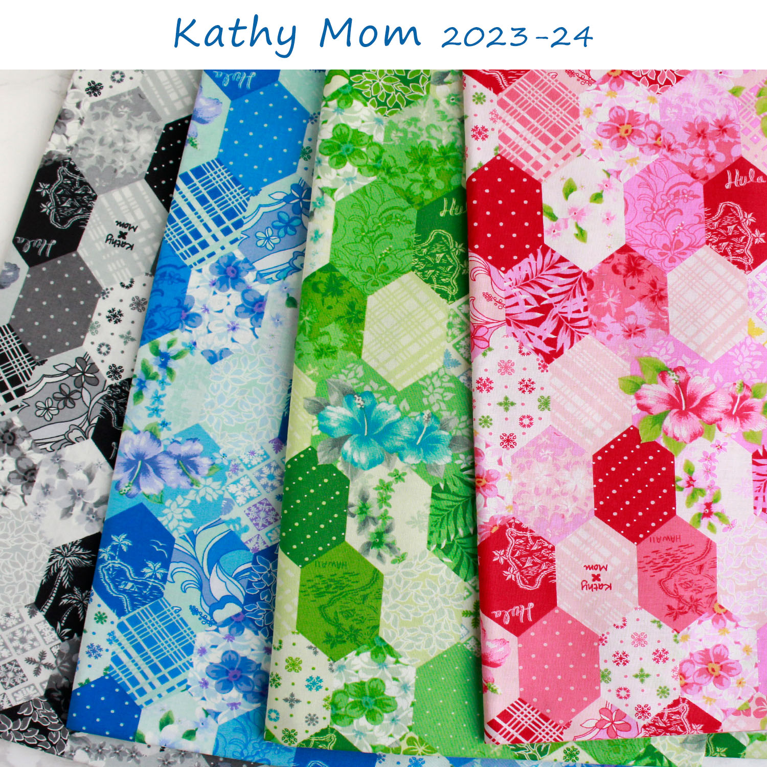 MT02301 Kathy Mom Happy Hexagon"", Print fabric approx.11m/roll (roll)