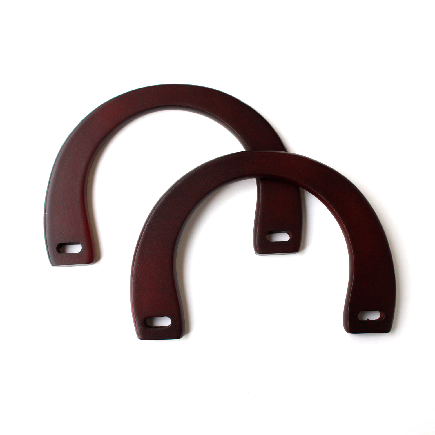 KT332 Wood Handle, outer diameter approx. W15 x H10.7cm, brown, 2pcs (set)