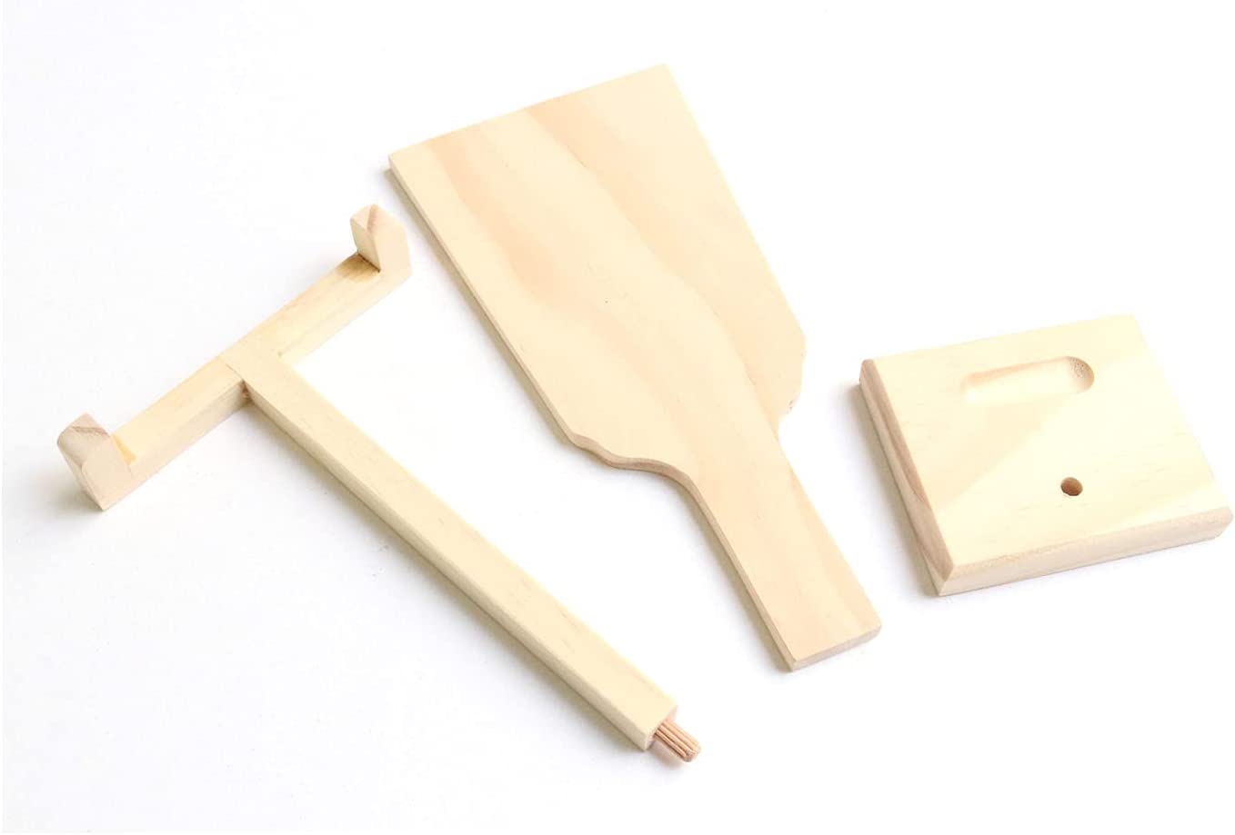 CC1290 ミニ羽子板 スタンド付 白木 (組)「手芸材料の卸売り