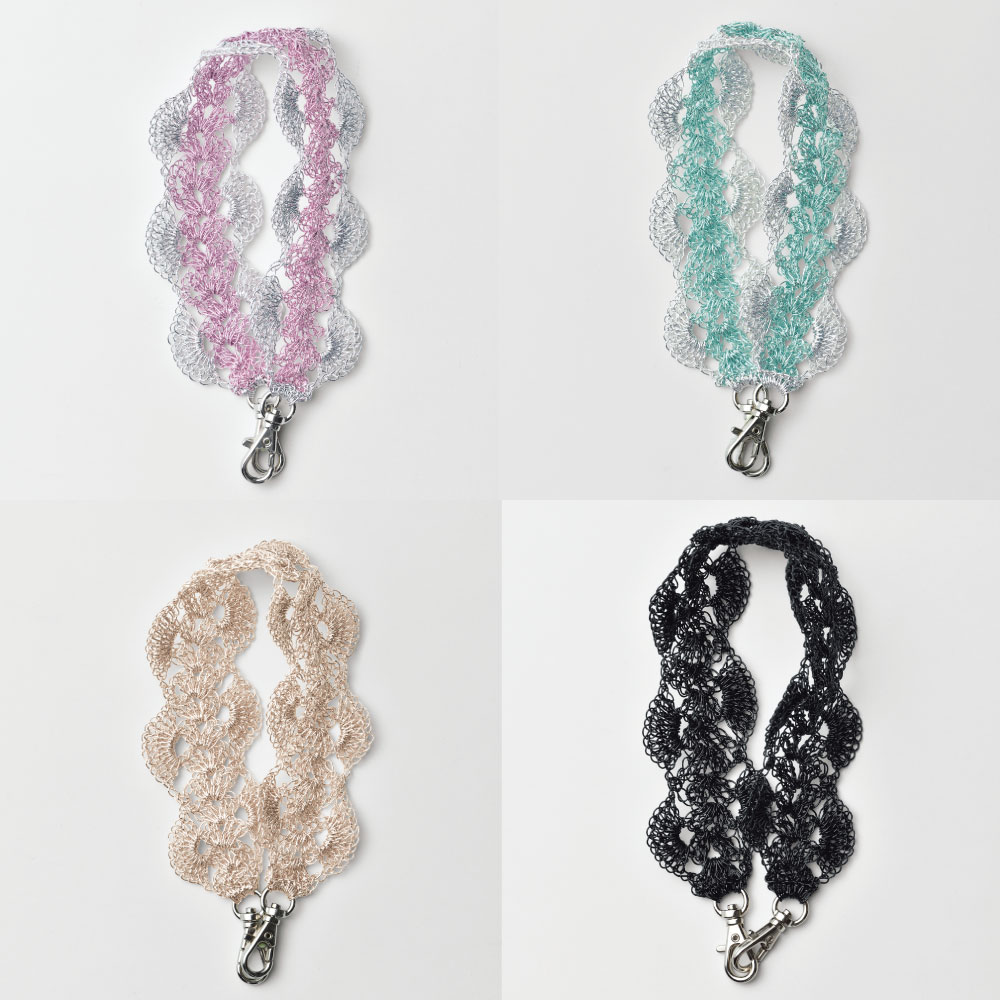 PAN-FC7~10 Metallic free cord Brightで編むハンドストラップ キット (袋)