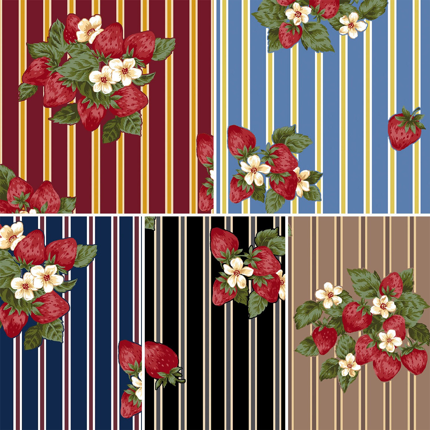 NN2342H-12 いちご ストライプ柄 VeryBerry コットンシーチング 巾約110cm 1m単位 (m)