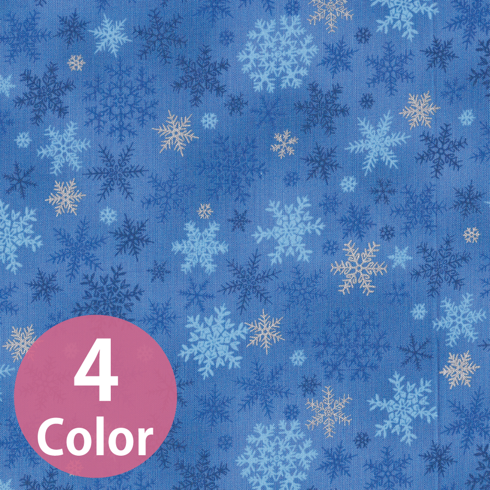 DX10363 Christmas Collection クリスマスプリント生地 雪の結晶 ラメ入 m単位 (m)
