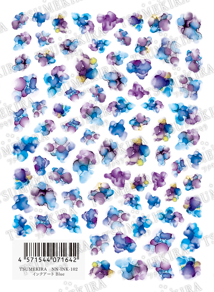 【お取り寄せ・返品不可】NN-INK-102 ネイルシート ツメキラ インクアート Blue (枚)