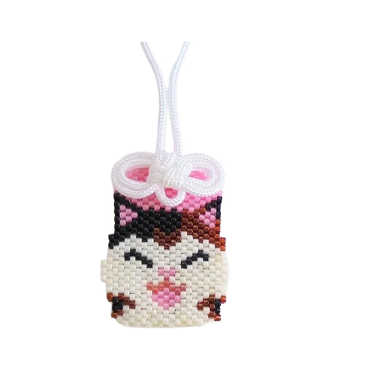HOB-PB371 Bead Stitch Kit Kyoto Animal Amulet "Cat" (bag)
