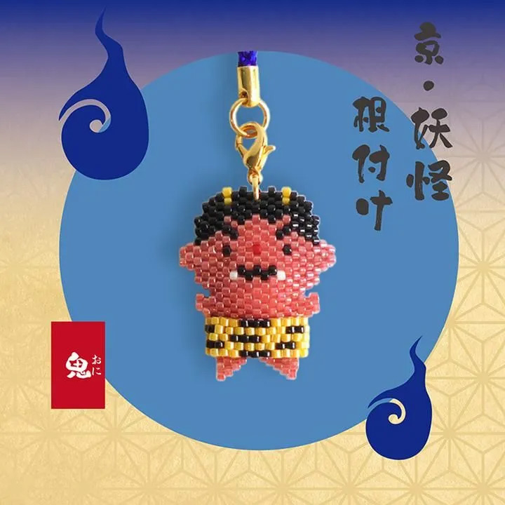 HOB-PB390 Bead Stitch Kit Kyoto Yokai Netsuke "Oni" (bag)