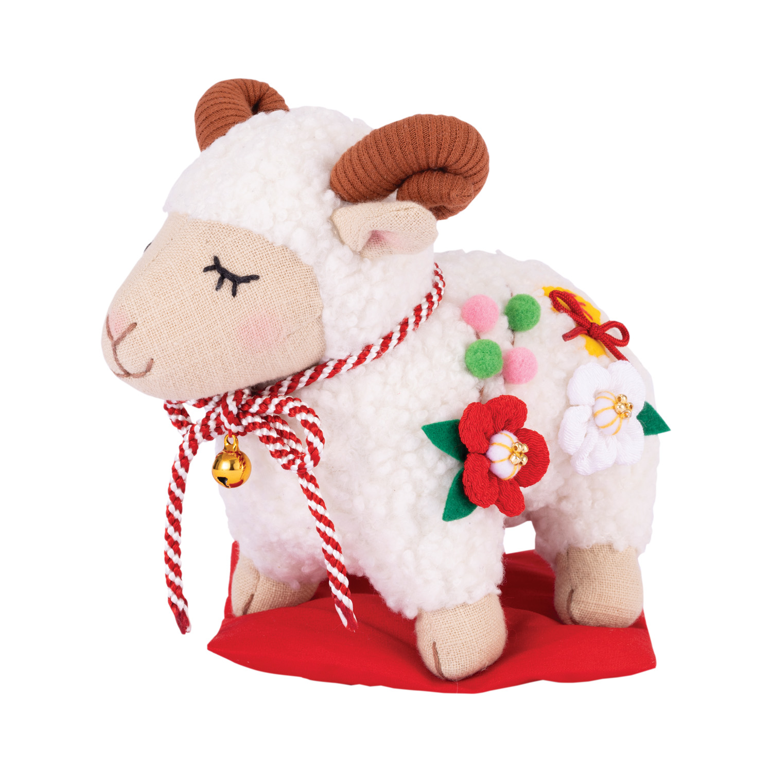 PA822 "Sheep with Camellia Decoration" Zodiac Plush Toy Kit (pcs)