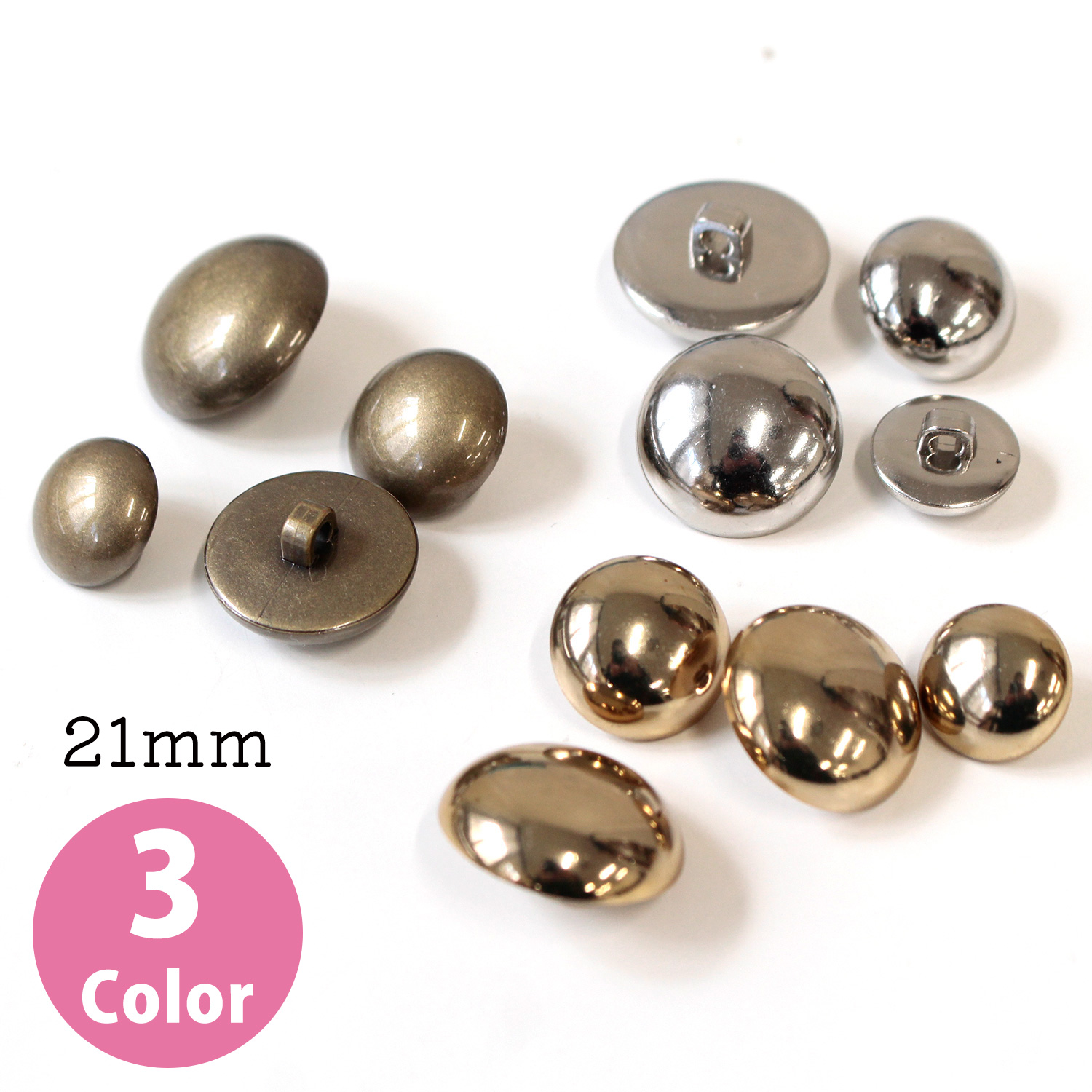AB4-21 Metallic Button Height 21mm (Bag)