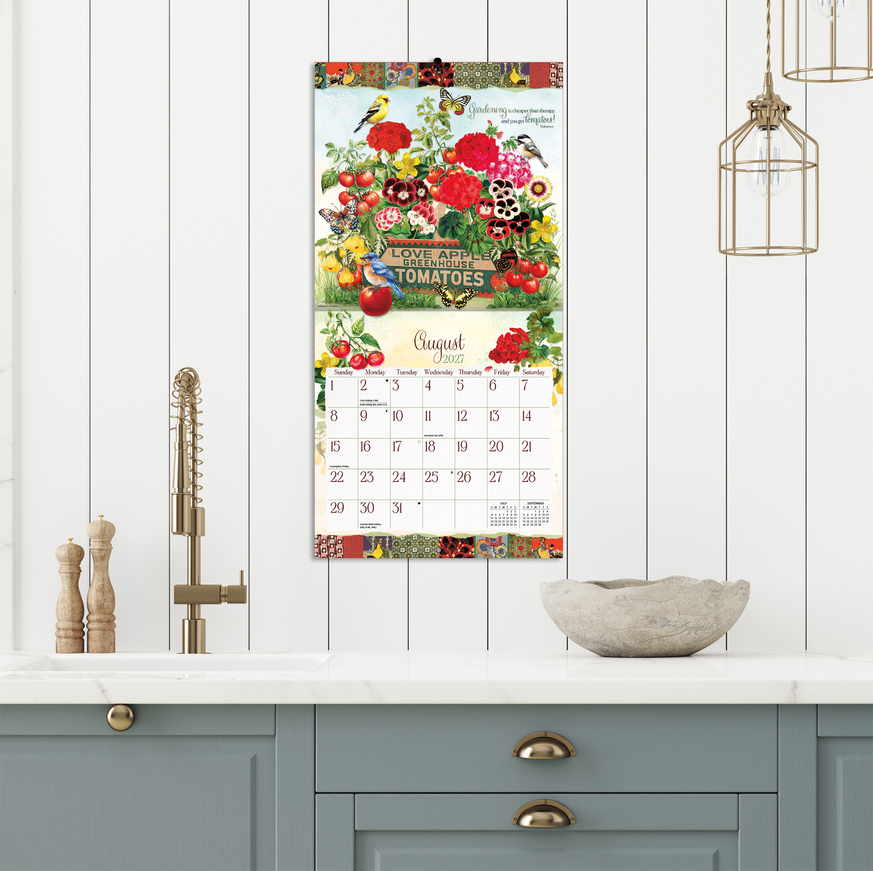 US27G 2027年USAカレンダー 「GARDEN BOTANICALS」 (冊)「手芸材料の