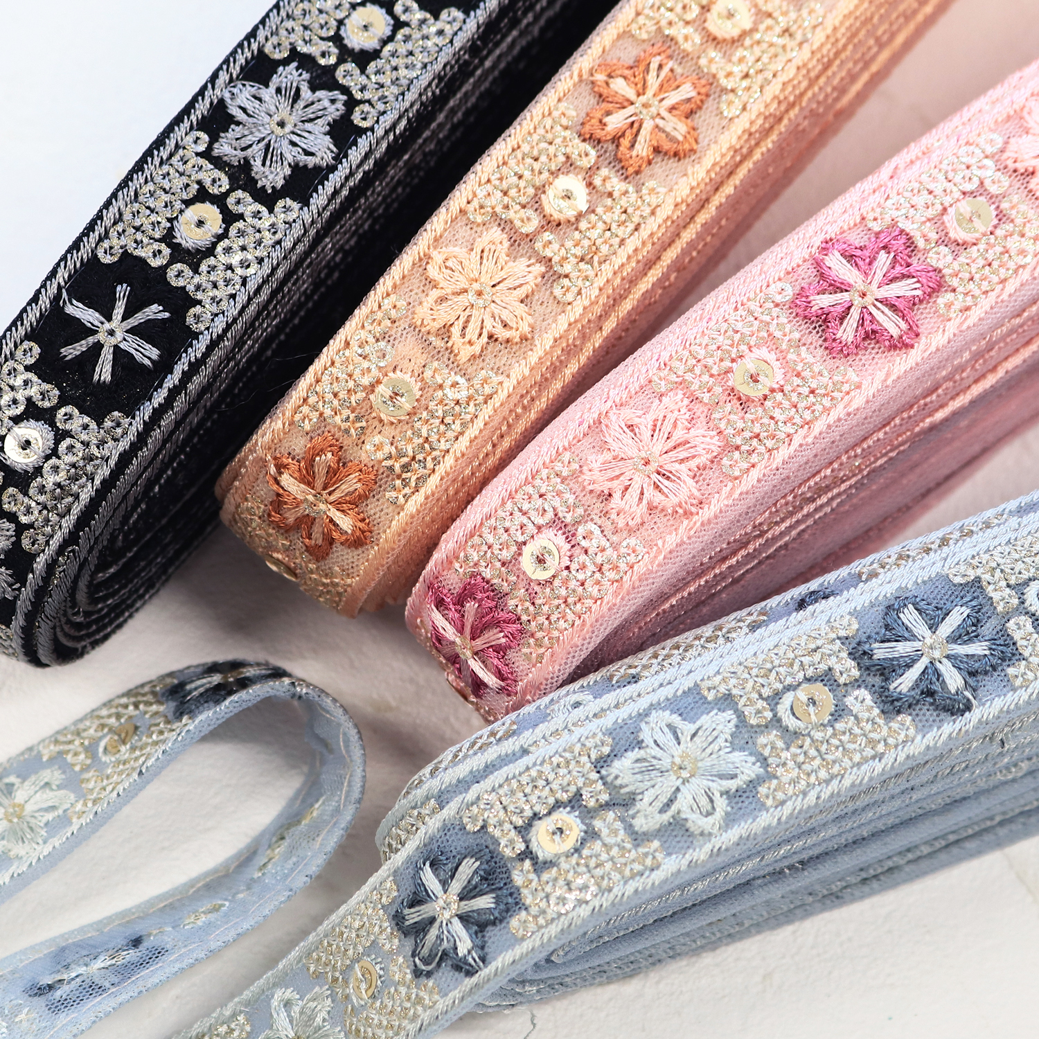 KF-R71 India Embroidery Ribbon width 2.1cm×9m roll (roll)