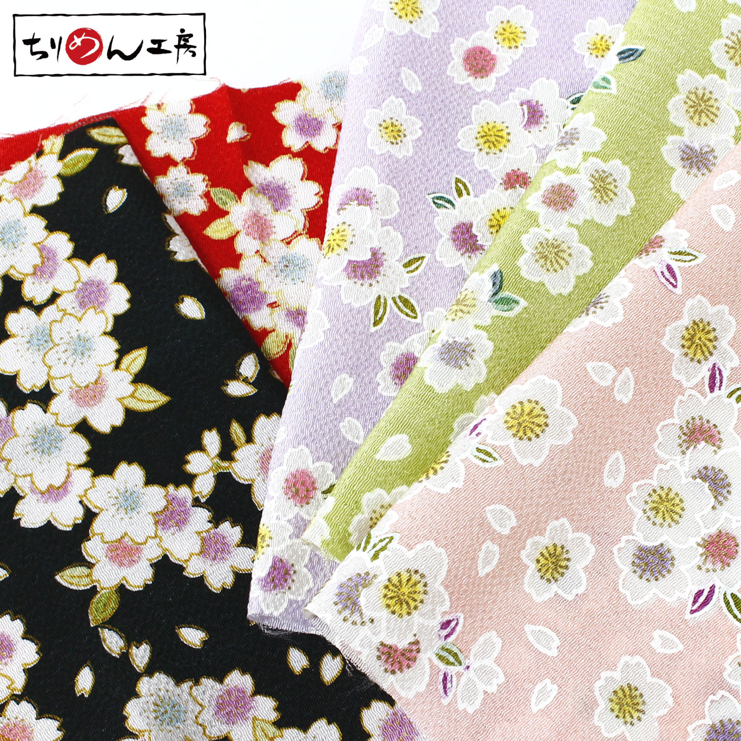 GH24 ちりめん 金彩 1m単位 (m)