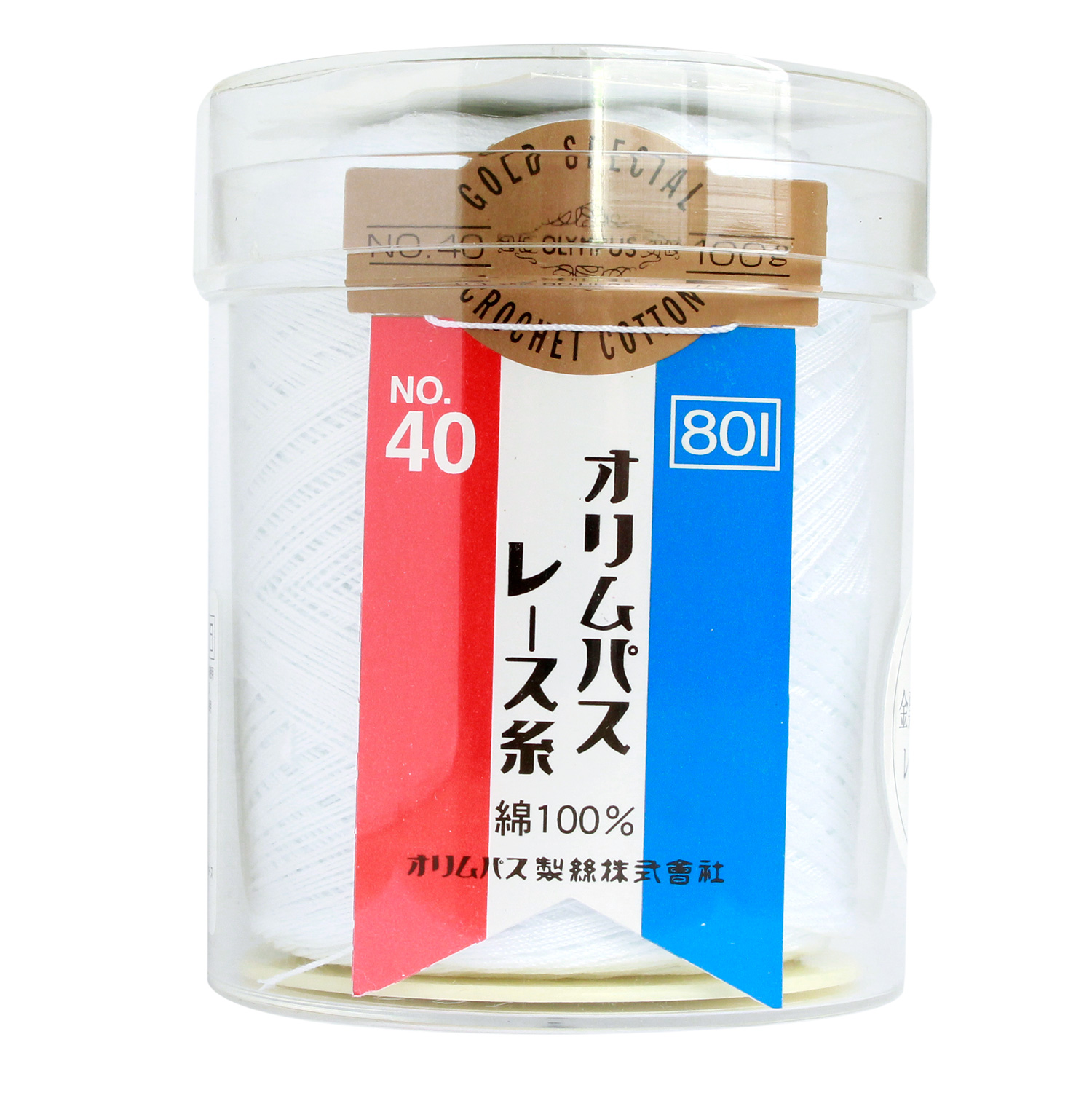 OLY40-100G-801 レース糸 40/100g 白 3玉入 (箱)
