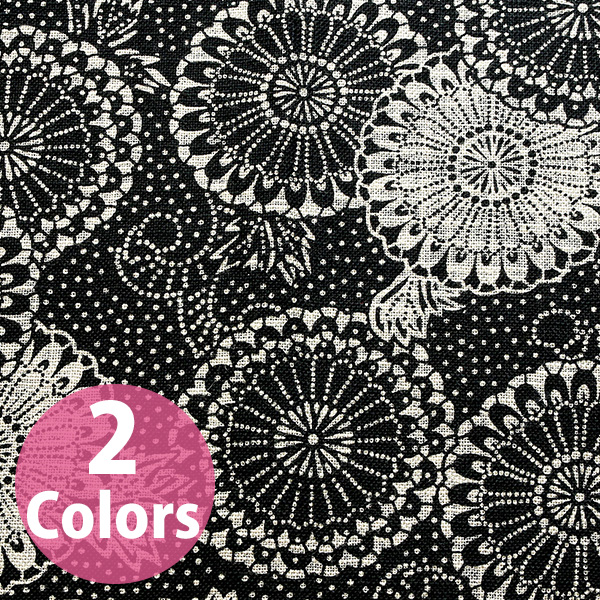 ■B88334ZR-3 Japanese-style print uneven thread cloth "Kikuwa" original fabric approx. 10m (roll)