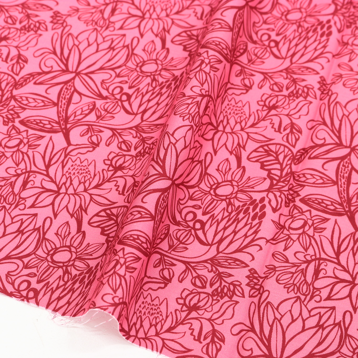 [2608 New Pattern] FSP-993 Pink ground plant pattern Free Spirit USA cotton sheeting 1m unit (m)