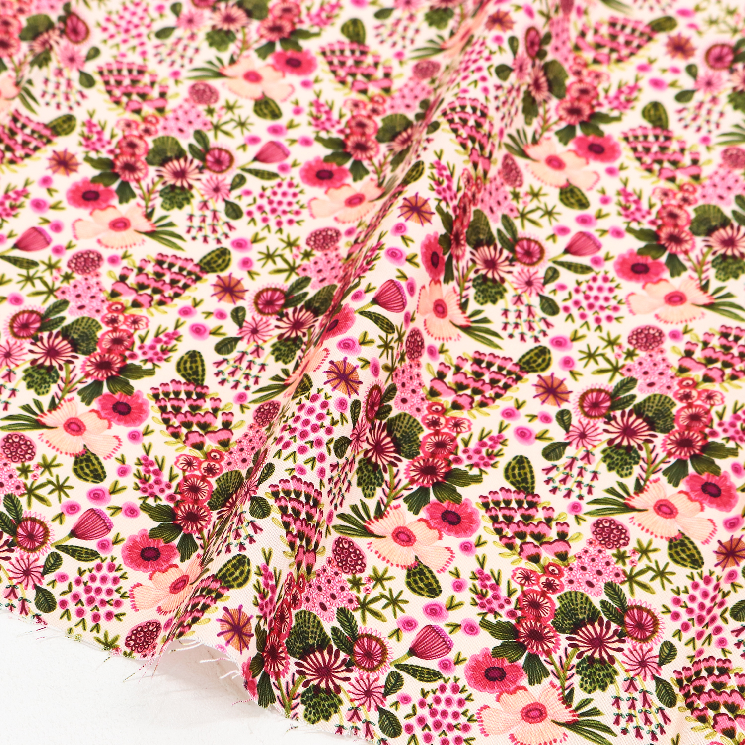 [2608 New Pattern] FSP-995 White Pink Floral Pattern Free Spirit USA Cotton Sheeting 1m Unit (m)