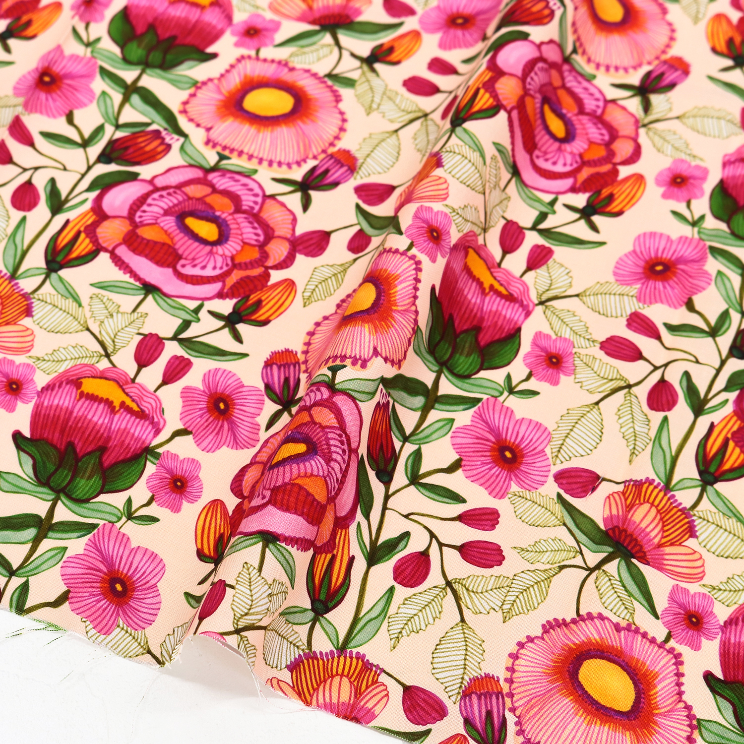 [2608 New Pattern] FSP-996 Fabric Pink Floral Pattern Free Spirit USA Cotton Sheeting 1m unit (m)