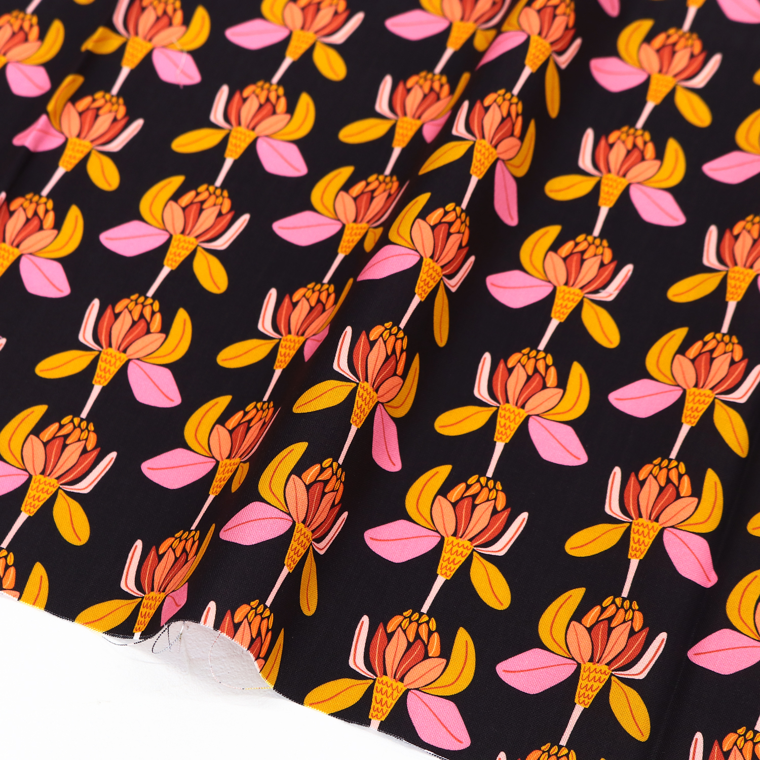 [2608 New Pattern] FSP-997 Black Floral Pattern Free Spirit USA Cotton Sheeting 1m unit (m)