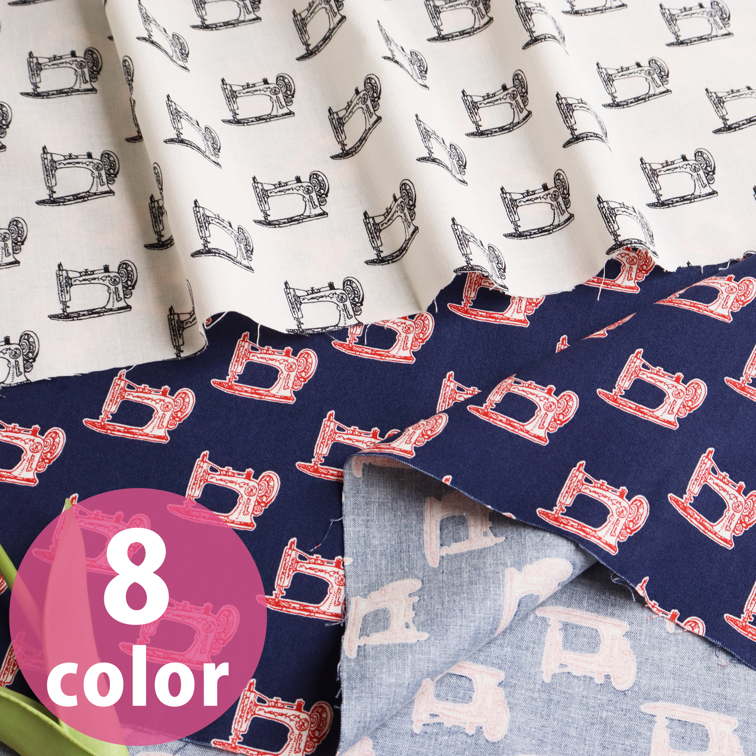 ■PR202R Maison de Fabric -PARIS- ミシン 巾約110cm 原反約10m巻 (巻)