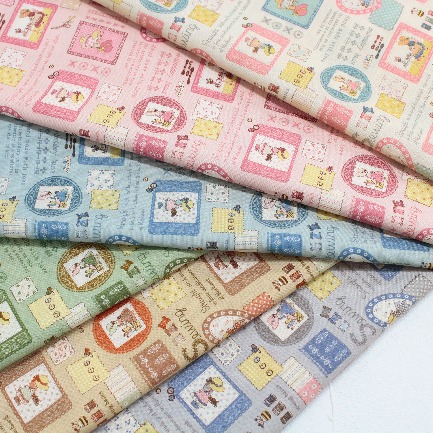 NCM-B4002 Sunbonnet Sue サンボンネット・スーちゃん ソーイング柄 1m単位（m）