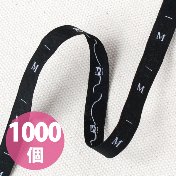 TME-B-1000 サイズタグ 9mm巾 1巻1000個 ブラック (袋)