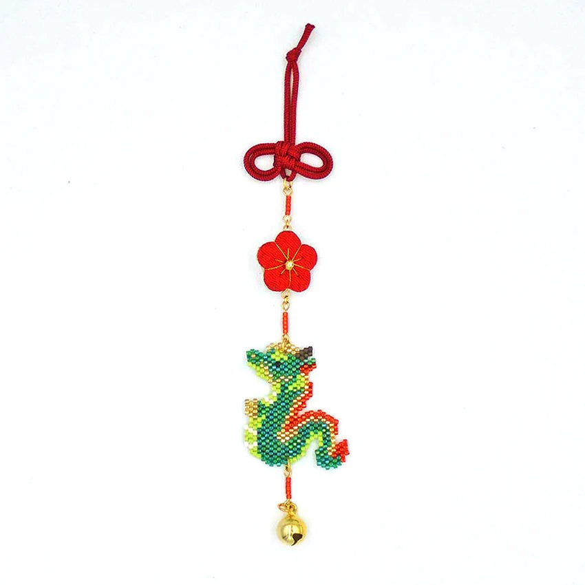 ■[Order/No returns] [3 pieces] PB295 Kyoto/Nishijin Pattern Hanging Decoration Dragon Beads Kit (Bag)