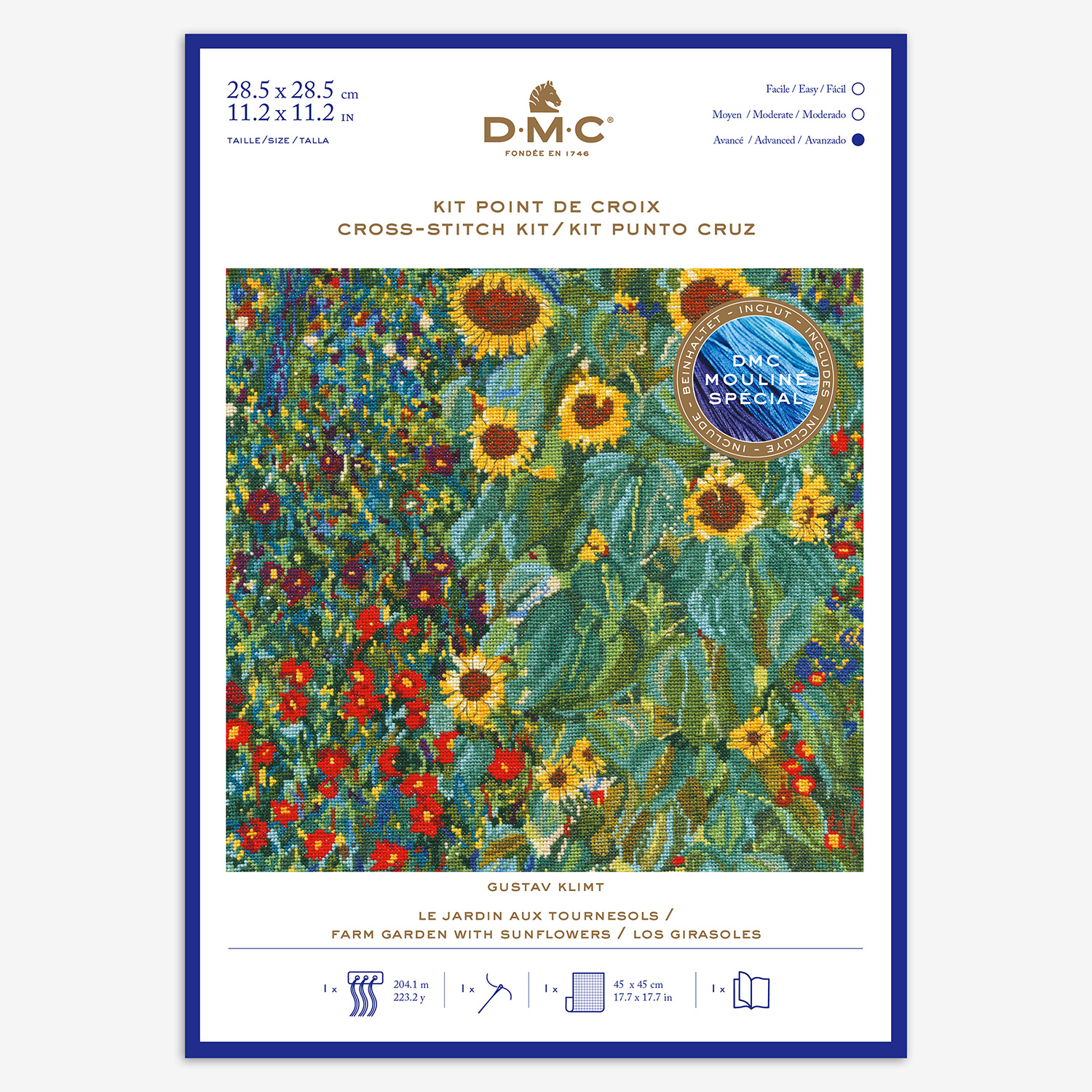 [Order / return is not possible] DMC-BK1812 DMC Klimt Cross Stitch Kit Klimt FARM GARDEN WITH SUNFLOWERS (Set)