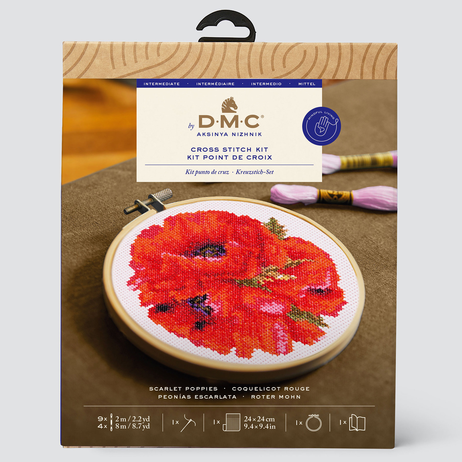 [Order / return is not possible] DMC-BK1817 DMC Scarlet Poppies Scarlet Poppies by Aksinya Nizhnik - Cross Stitch Kit [Intermediate] (Set)