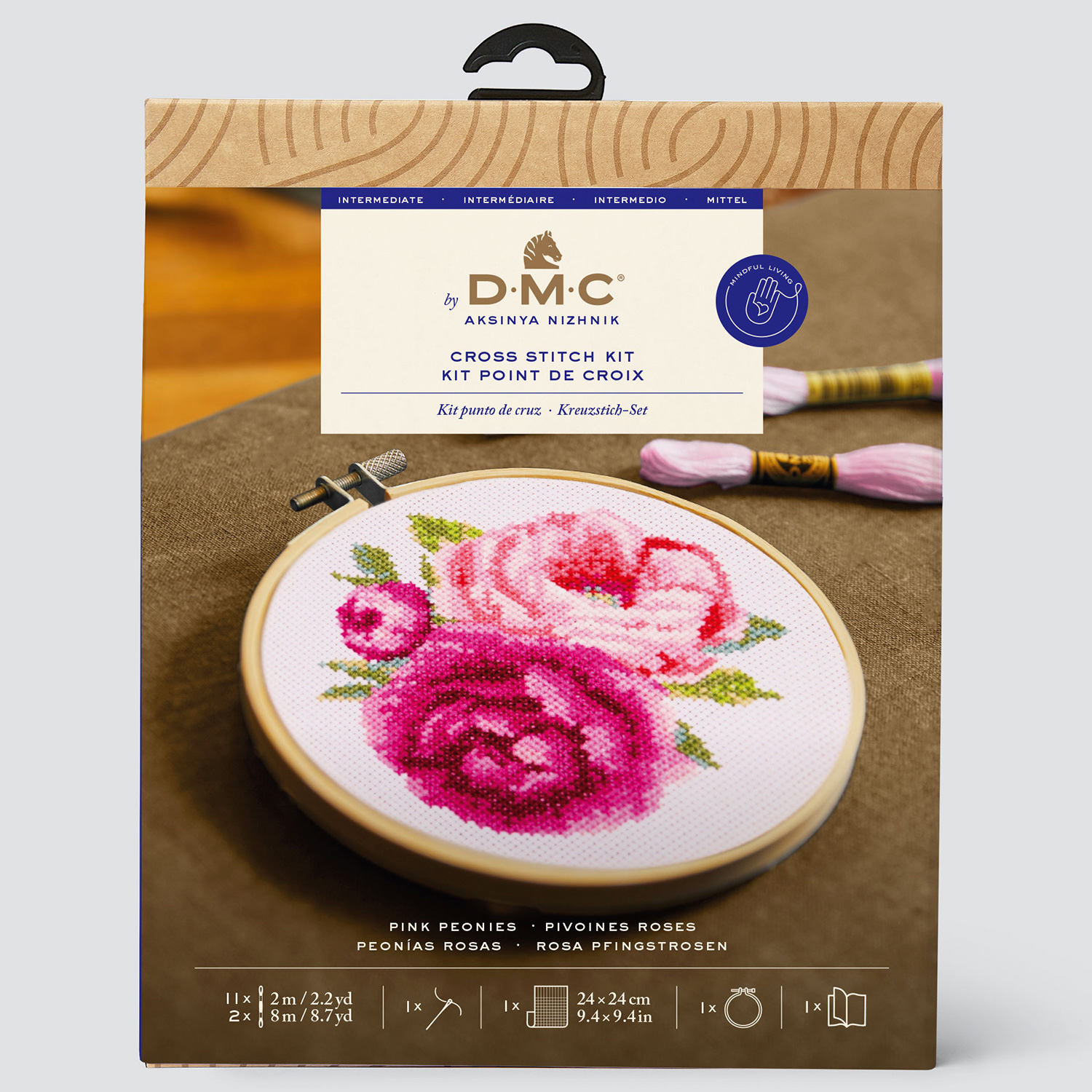 [Order / return is not possible] DMC-BK1895 DMC Pink Peonies Pink Peonies by Aksinya Nizhnik - Cross Stitch Kit [Intermediate] (Set)