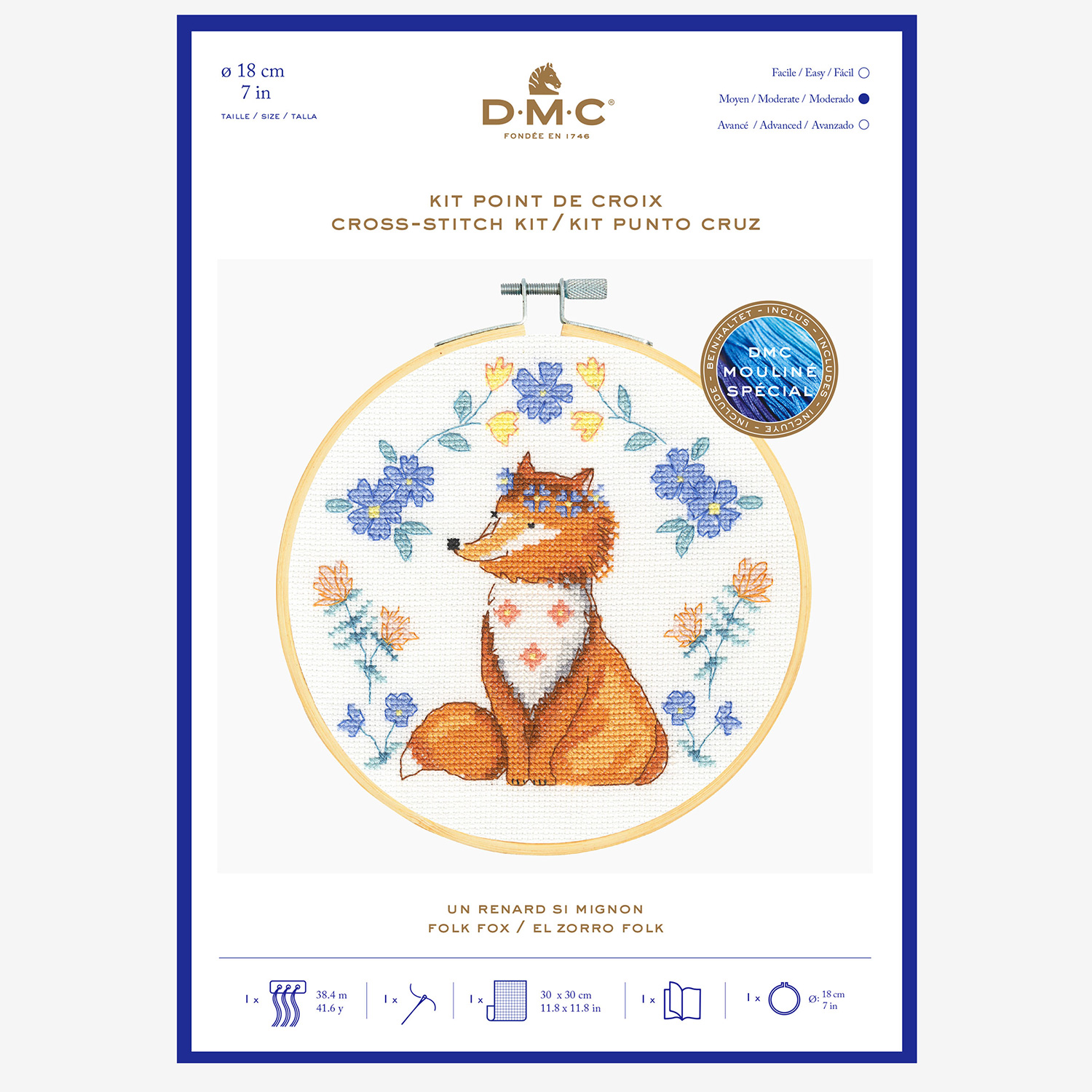 [Order / return is not possible] DMC-BK1924 DMC Embroidery Kit FOX <Cute Animal> (Set)