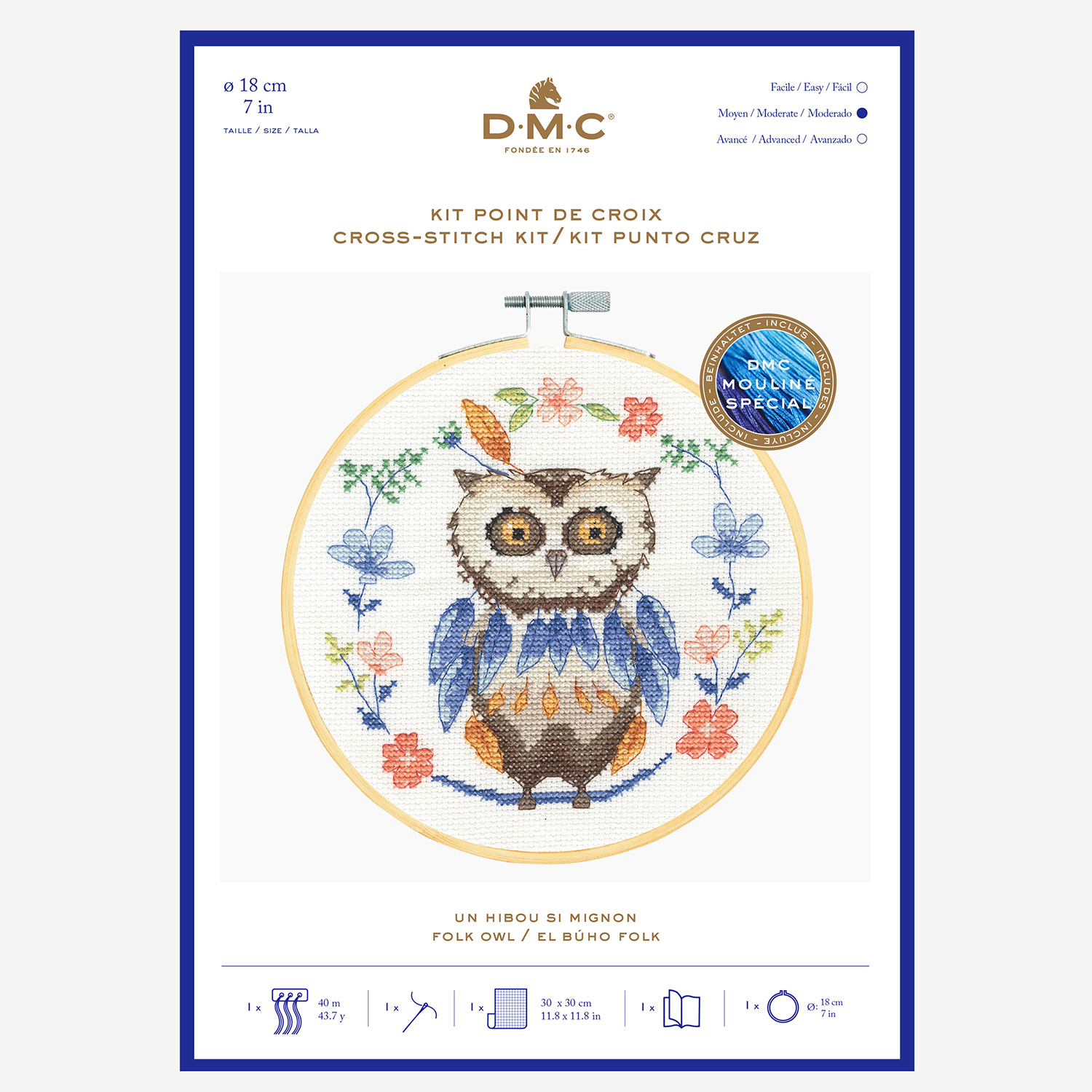 [Order / return is not possible] DMC-BK1925 DMC Embroidery Kit OWL <Cute Animal> (Set)