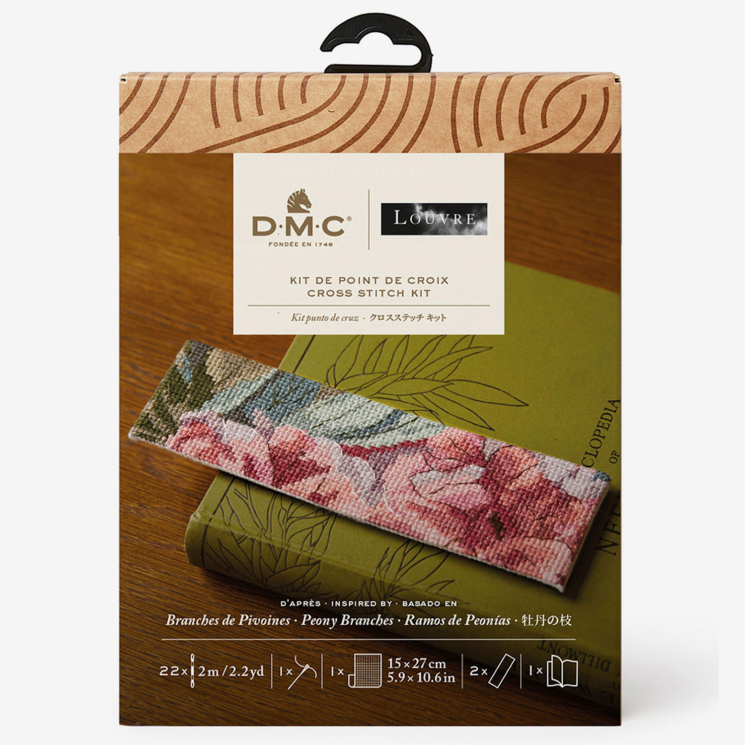 [Order / return is not possible] DMC-BK1974-81 DMC x Louvre Museum  Leudute "Peony Branch" [Bookmark] / Cross Stitch Kit [Intermediate] (Set)